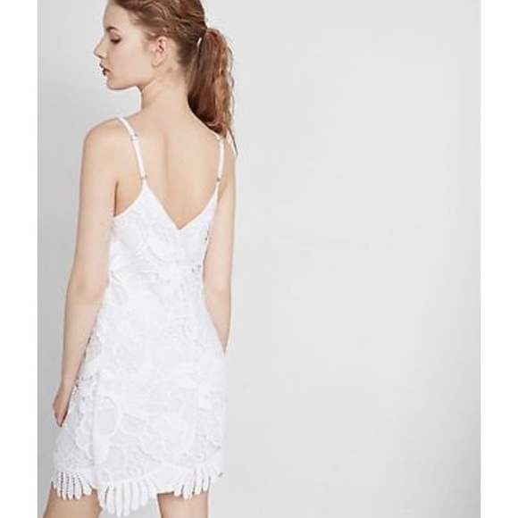 Express white Lace Trapeze Dress - Picture 2 of 7
